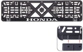 Рамка номерного знака Vitol 50260 цвет черный на Honda пластик