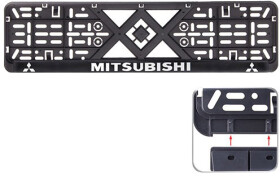 Рамка номерного знака Vitol 50268 колір чорний на Mitsubishi пластик