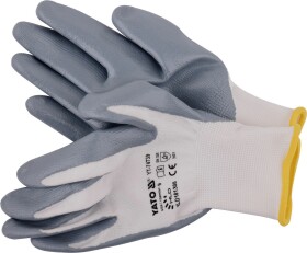 Перчатки рабочие Yato нейлоновые с нитриловым покрытием белые