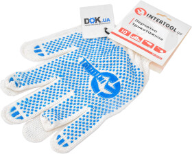 Рукавички робочі Intertool Оптима трикотажні з покриттям ПВХ білі