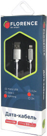 Кабель Florence Fabric FL-2203-WL USB - Apple Lightning 1 м