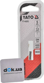 Набір свердл Yato спіральних по металу YT-44203 1.5 мм 5 шт.