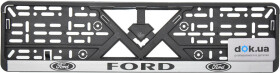 Рамка номерного знака Штурмовик 5165 колір чорний із сріблястим на Ford