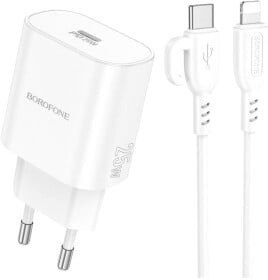 Сетевое зарядное устройство Borofone BA82A Platinum BA82ACLW 25 Вт