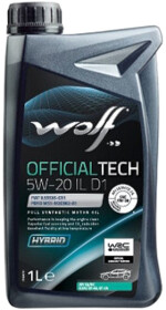 Моторное масло Wolf Officialtech IL D1 5W-20 синтетическое