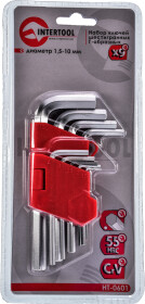Набор ключей шестигранных Intertool ht0601 1,5-10 мм 9 шт