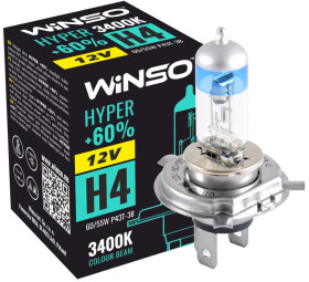 Автолампа Winso Hyper +60% H4 P43t-38 55 W 60 W прозрачно-голубая 712420