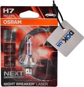 Автолампа Osram Night Breaker Laser H7 PX26d 55 W прозоро-блакитна 64210NL-01B