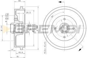 Тормозной барабан Bremsi cr5244