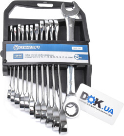 Набір ключів тріскачок комбінованих Стандарт NGW12ST 8-19 мм 12 шт