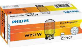 Автолампа Philips Vision WY21W WX3x16d 21 W оранжевая 12071CP10