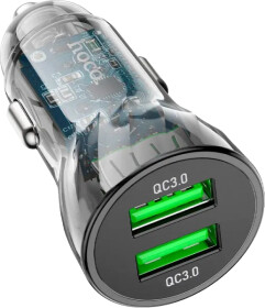 USB зарядка в авто Hoco Z47 Transparent Discovery Edition 6931474782236