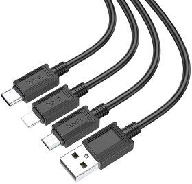 Кабель 3 в 1 Hoco USB - Apple Lightning - type-C - Micro USB X74 6931474767363 1 м