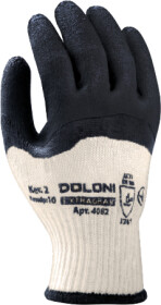 Перчатки рабочие Doloni Extragrab трикотажные с латексным покрытием белые с черным