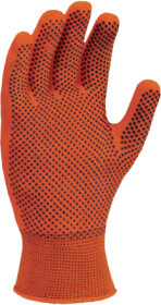 Рукавички робочі Doloni Лайт трикотажні з покриттям ПВХ помаранчеві