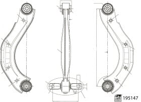 195147 Febi Рычаг подвески для Honda Civic