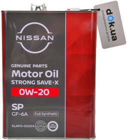 Моторное масло Nissan Strong Save X 0W-20 синтетическое