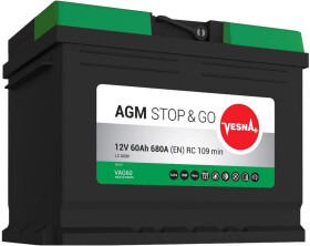 Аккумулятор Vesna 6 CT-60-R Stop&Go AGM 314060