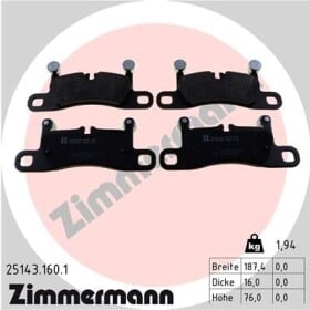 251431601 Zimmermann Тормозные колодки