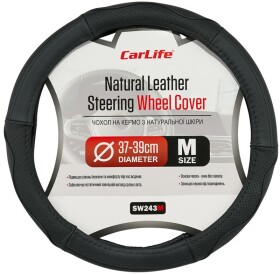 Чохол на кермо Carlife SW243 шкіра колір чорний