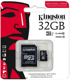 Карта памяти Kingston Industrial microSDHC 32 ГБ с SD-адаптером