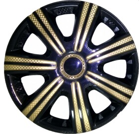 Комплект колпаков на колеса Star DTM цвет черный + золотистый карбоновая