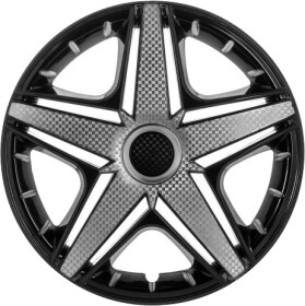 Комплект колпаков на колеса Star NHL цвет черный + серебристый карбоновая