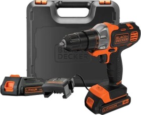 Шуруповерт BLACK+DECKER аккумуляторный MT218KB (2 аккумулятора + ЗУ + насадки + чехол)