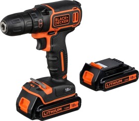 Шуруповерт BLACK+DECKER аккумуляторный BDCDC18KB (2 аккумулятора + ЗУ + чехол)