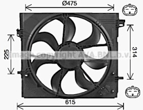 Вентилятор системи охолодження двигуна AVA Quality Cooling dn7540