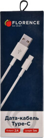 Кабель Florence FL2110WT USB - USB type-C 1 м