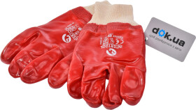 Рукавички робочі Intertool синтетичні з покриттям ПВХ червоні