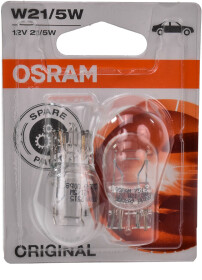 Автолампа Osram Original W21/5W W3x16q 5 W 21 W прозрачная 751502B