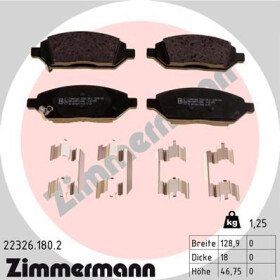 Тормозные колодки Zimmermann 223261802