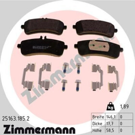 Тормозные колодки Zimmermann 251631852