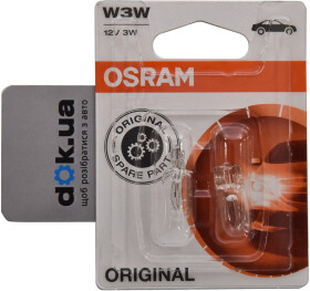 Автолампа Osram Original W3W W2,1x9,5d 3 W прозрачная 282102b