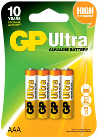 Батарейка GP Ultra Alkaline 24AU-U4 AAA (мизинчиковая) 1,5 V 4 шт