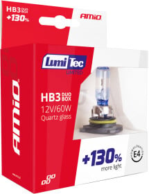Автолампа Amio LumiTec Limited +130% HB3 P20d 60 W прозрачно-голубая 02103