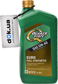 Моторное масло QUAKER STATE Euro Full Synthetic 5W-40 синтетическое