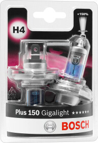 Автолампа Bosch Gigalight Plus 150% H4 P43t 55 W 1987301430