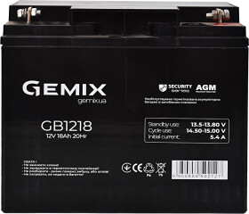 Аккумулятор для ИБП Gemix GB1218 12 V 18 Ач