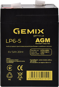 Аккумулятор для ИБП Gemix 10630082 5 Ач 6 V