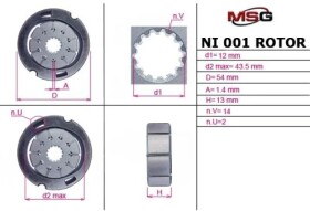 Насос ГУР MSG NI001ROTOR