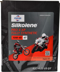 Моторна олива 4Т Fuchs Silkolene Pro 4 XP Lube Cube 10W-40 синтетична