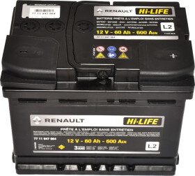 Аккумулятор Renault / Dacia 6 CT-60-R L2 7711947964