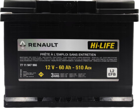 Аккумулятор Renault / Dacia 6 CT-60-R L2 7711947966