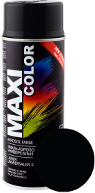 Аэрозольная краска Maxi Color Универсальная транспортный черный RAL 9017 глянцевая 400 мл