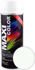 Аэрозольная краска Maxi Color Универсальная транспортный белый RAL 9016 глянцевая 400 мл