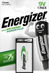 Аккумуляторная батарейка Energizer Recharge Accu 6LR61PP 1 шт