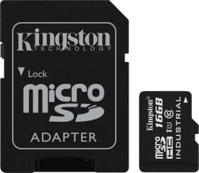 Карта пам’яті Kingston Industrial microSDHC 16 ГБ з SD-адаптером
